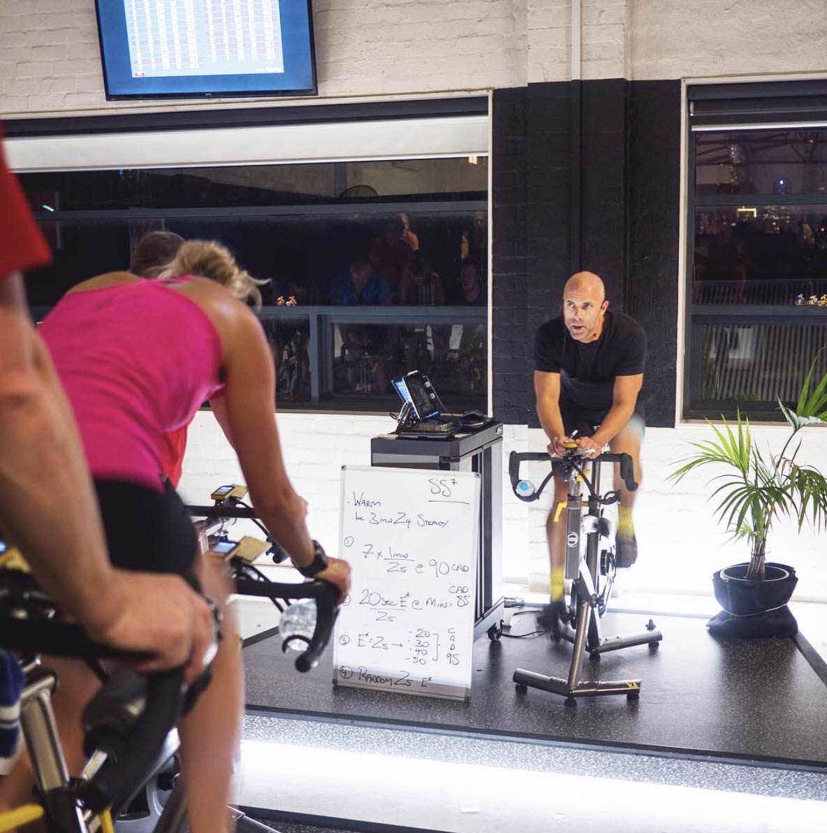 Adam taking a spin class