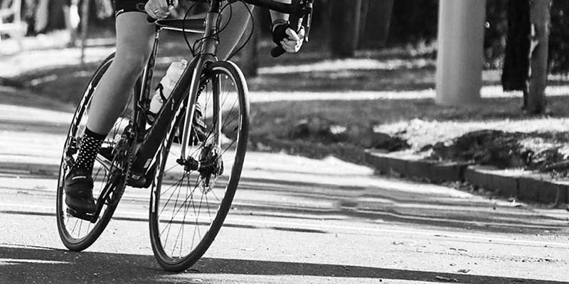Cyclist going into a corner