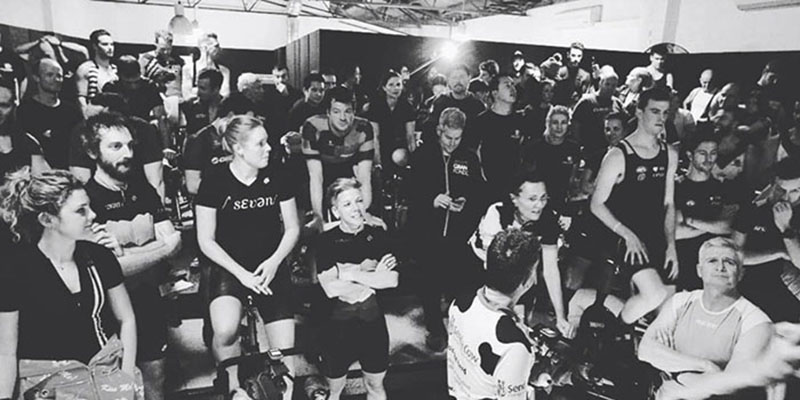 Collective Cycling Club indoor cycling event