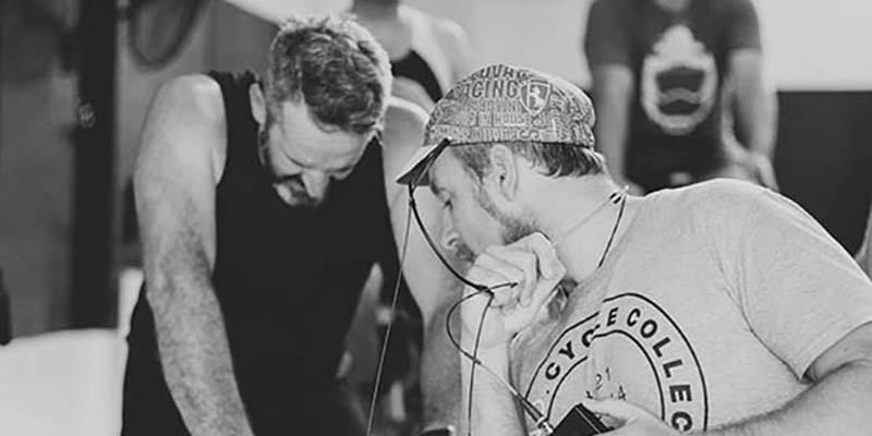 Chris instructing new cyclist